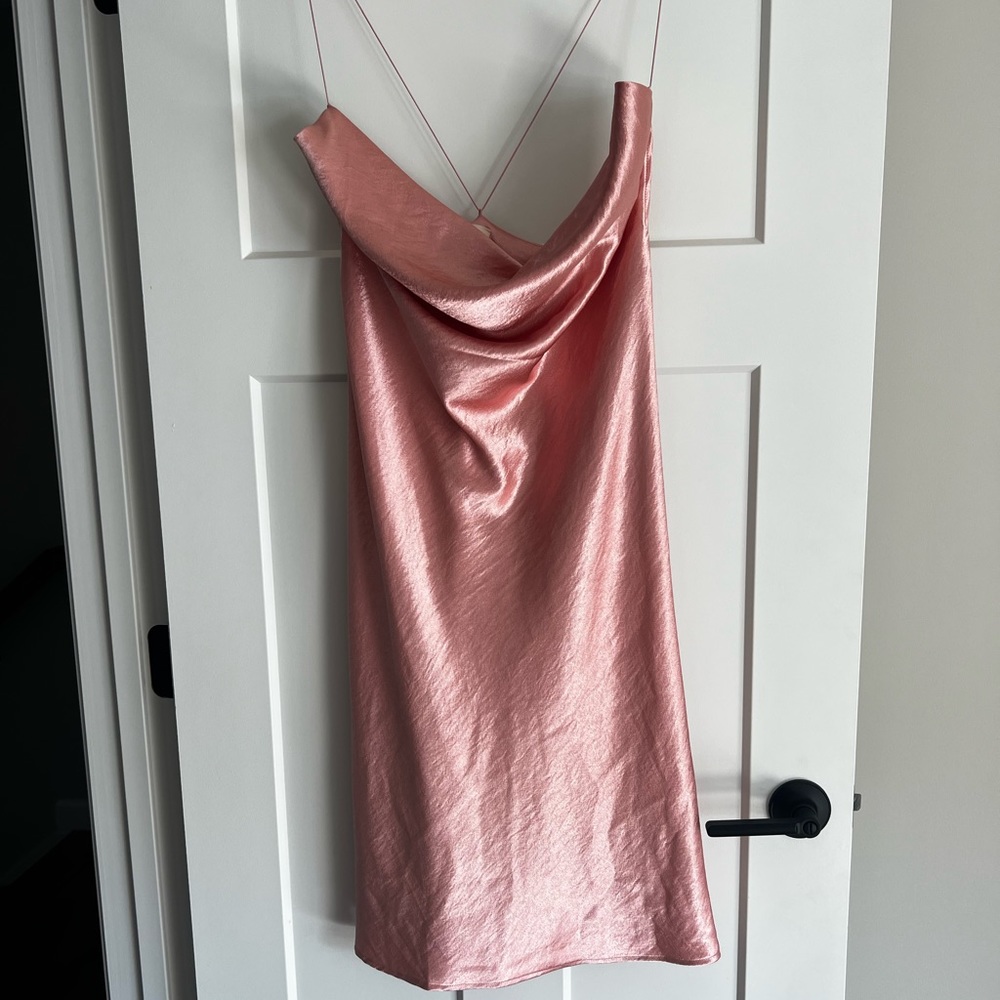 Satin Dusty rose midi dress - never worn